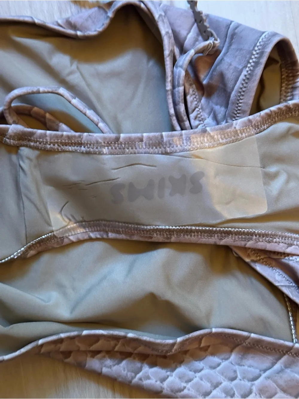 SKIMS Signature Swim Dune Crocodile Print Tie-Side Bikini Bottoms NWT